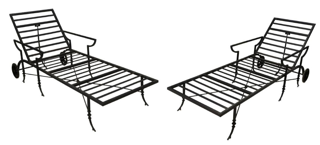 (2) OUTDOOR PATIO ADJUSTABLE LOUNGE CHAIRS (1 of 3)
