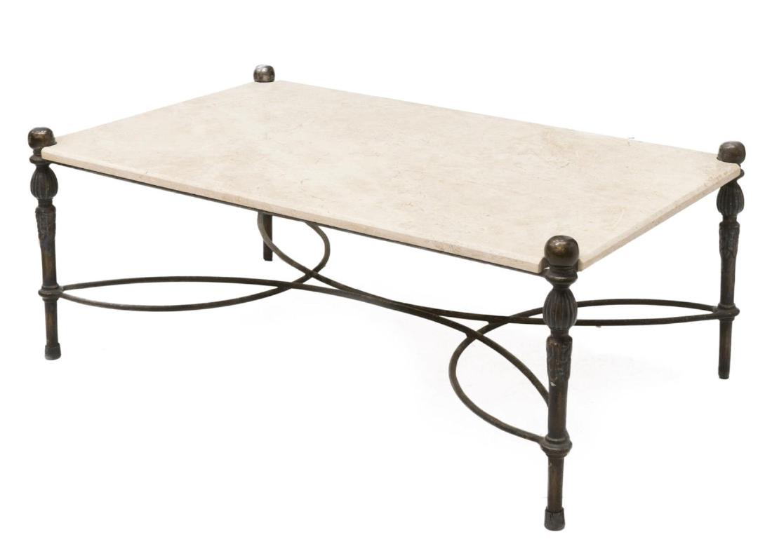 OUTDOOR PATIO MARBLETOP COFFEE TABLE