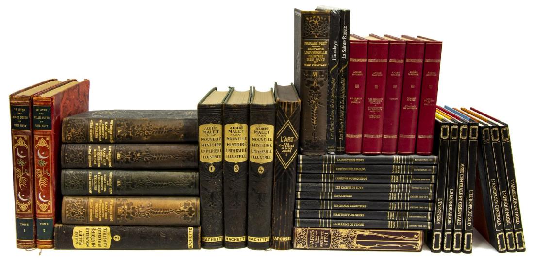 (35) FRENCH LEATHER BOUND LIBRARY SHELF BOOKS (1 of 3)