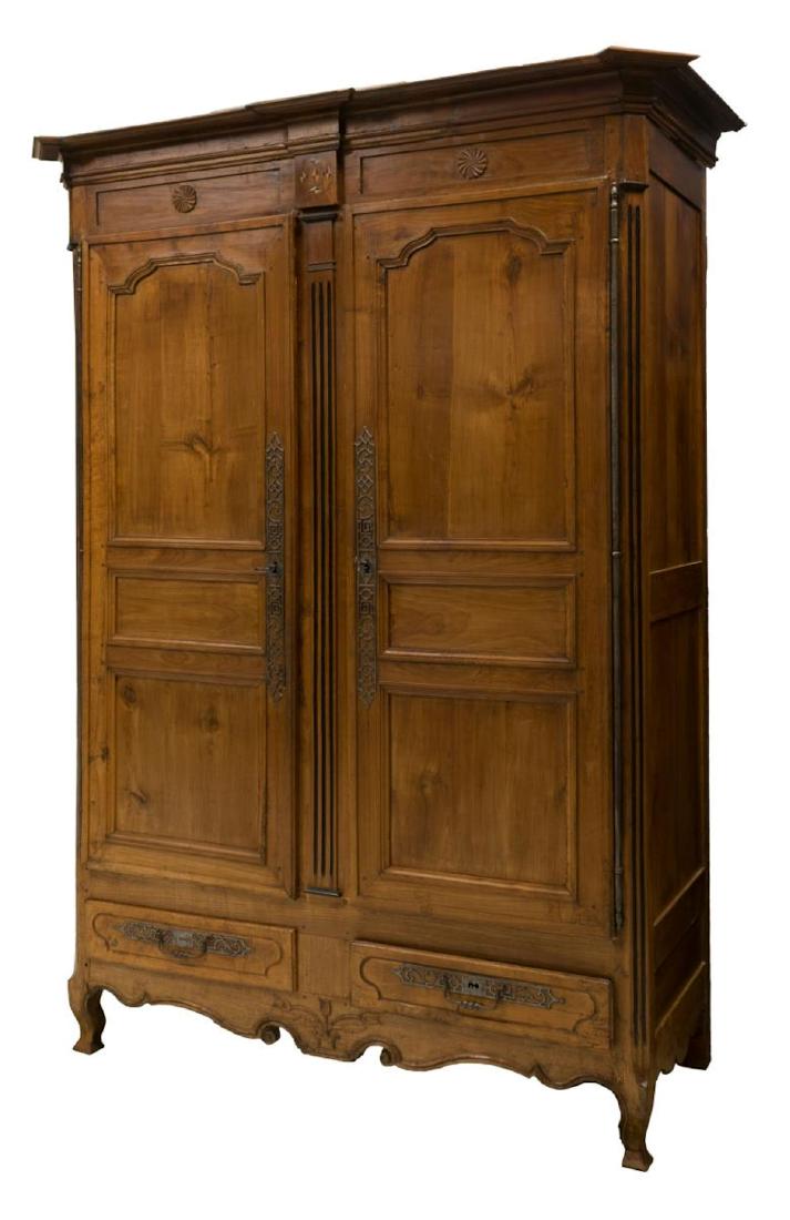 MONUMENTAL FRENCH PARQUETRY FRUITWOOD ARMOIRE (1 of 5)
