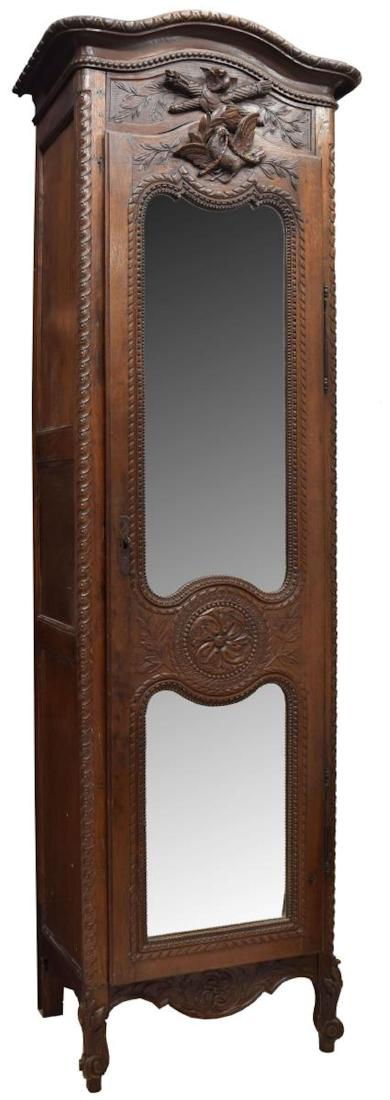 FRENCH BRETON CARVED OAK BONNETIERE CABINET (1 of 4)