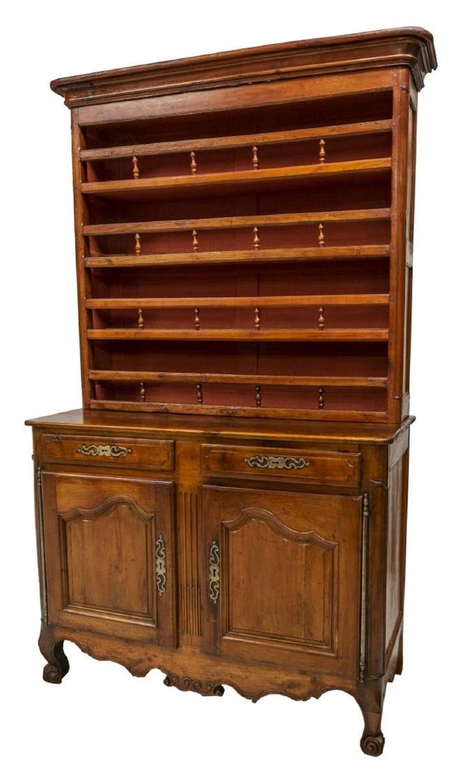 ANTIQUE FRENCH FRUITWOOD VAISSELIER HUTCH (1 of 3)