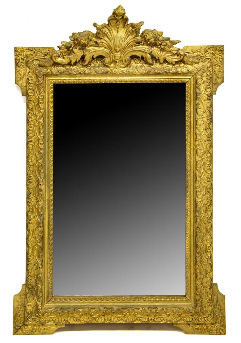 FRENCH GILTWOOD CARVED WALL MIRROR (1 of 3)