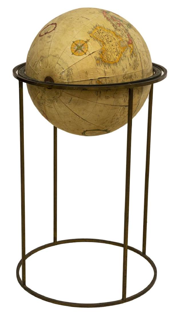 REPLOGLE GLOBES INC. GLOBE ON IRON FLOORSTAND (1 of 3)