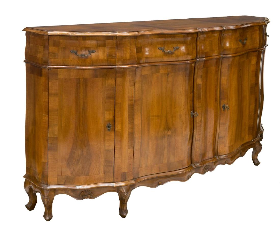 ITALIAN VENETIAN WALNUT DEMILUNE SIDEBOARD (1 of 4)