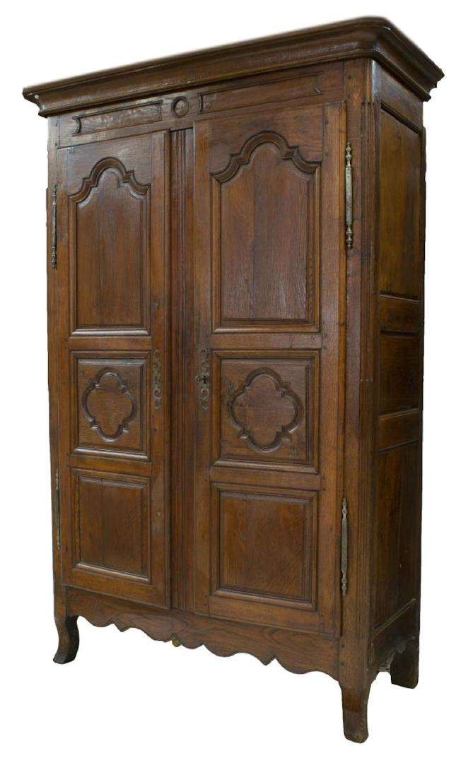 MONUMENTAL FRENCH LOUIS XV STYLE OAK ARMOIRE (1 of 3)