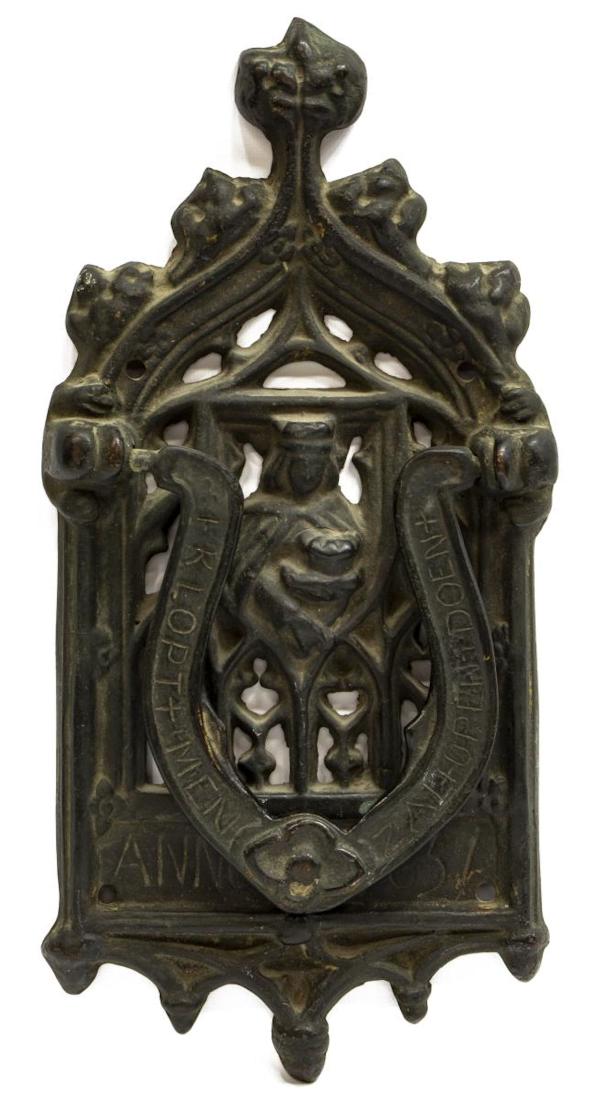BRONZE GOTHIC STYLE DOOR KNOCKER (1 of 4)