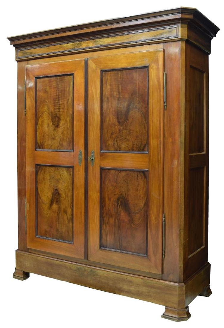 LOUIS PHILLIPE PERIOD FIGURED WALNUT ARMOIRE (1 of 3)