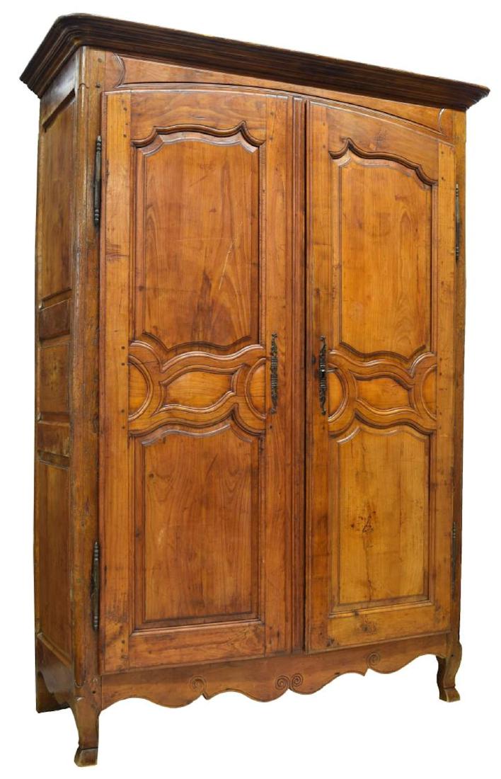 FRENCH LOUIS XV STYLE WALNUT ARMOIRE, 19TH C. (1 of 3)