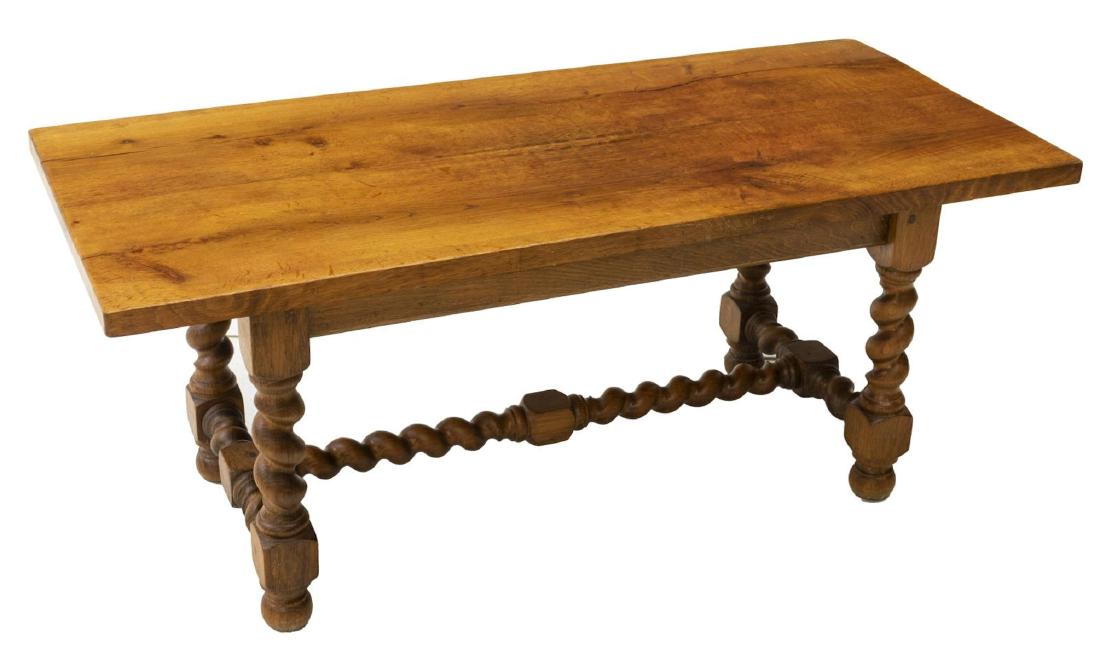 CONTINENTAL OAK SPIRAL STRETCHER COFEE TABLE (1 of 2)
