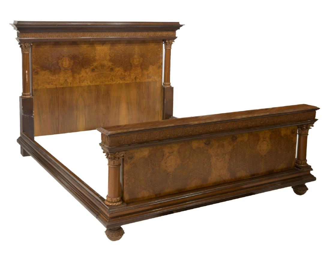 ITALIAN EMPIRE STYLE BURLWOOD BED (1 of 3)
