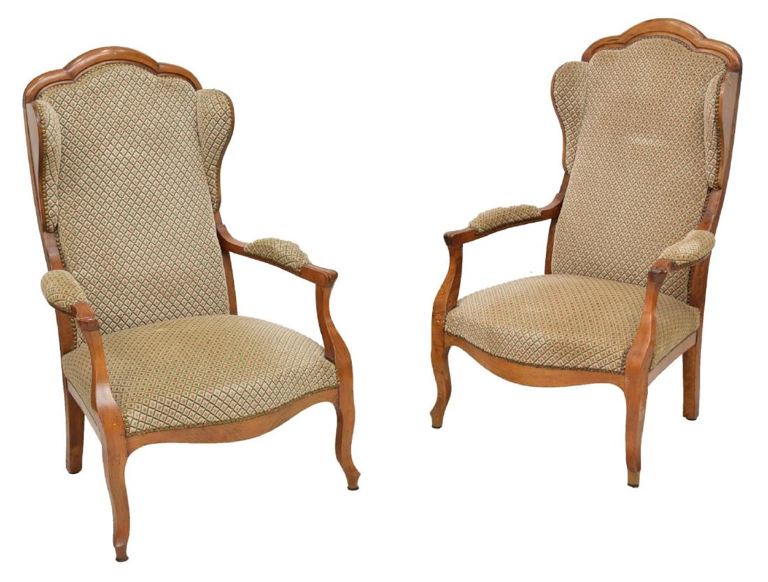 (2) LOUIS PHILIPPE PERIOD BEECHWOOD ARMCHAIRS (1 of 2)