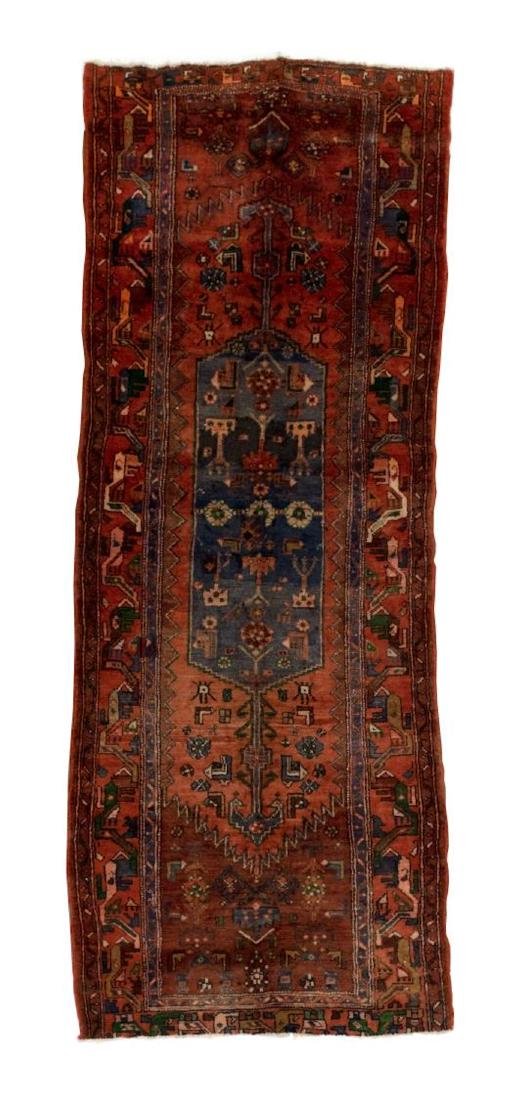 HAND-TIED PERSIAN KAZAK WOOL RUNNER, 9'5" X 3'7" (1 of 2)