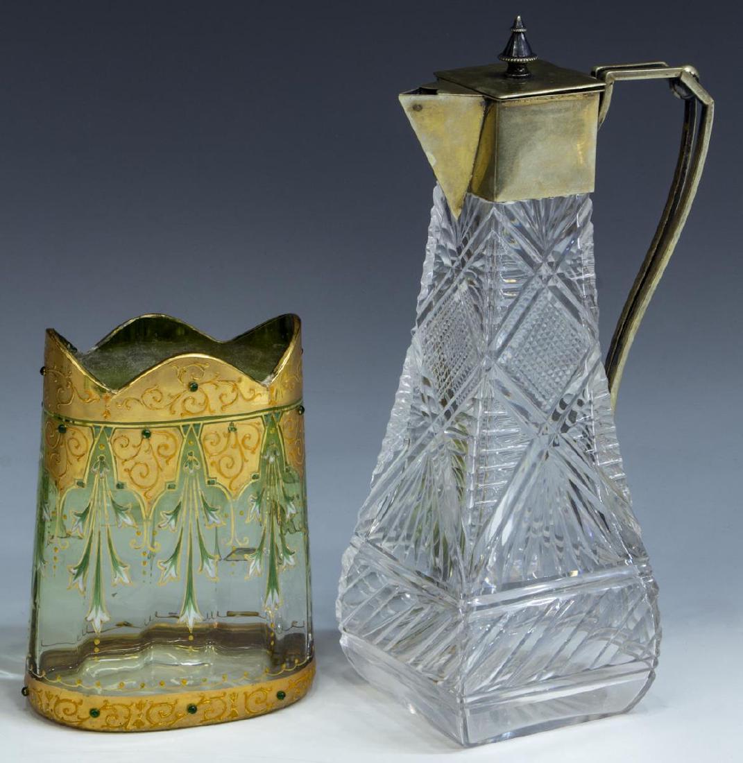(2) AESTHETIC MOVEMENT CLARET JUG & GLASS VASE (1 of 3)