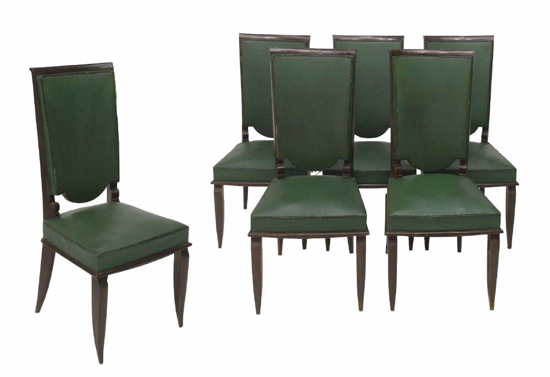 (6) CONTINENTAL MAHOGANY & VINYL SIDE CHAIRS (1 of 2)