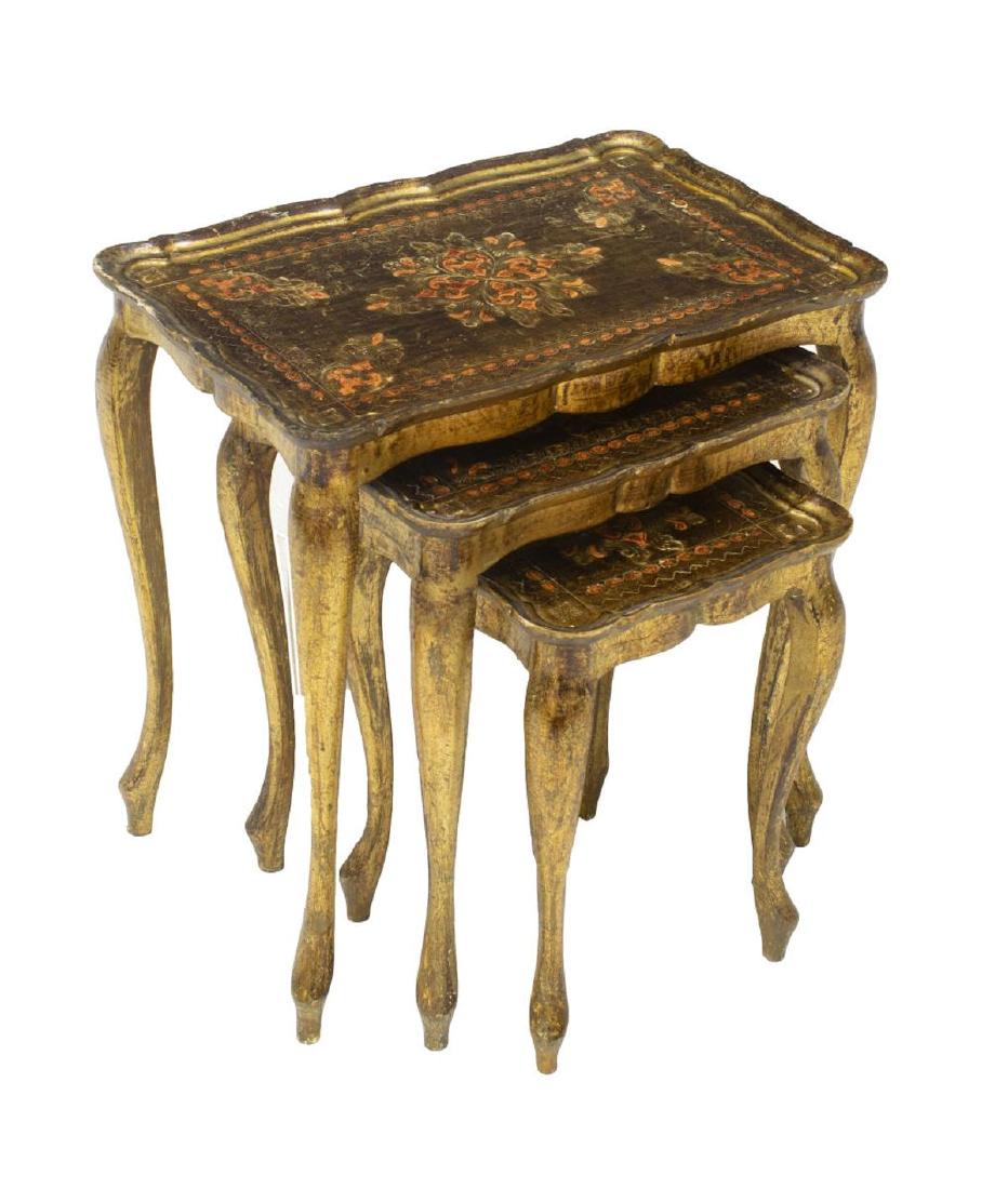(3) FLORENTINE GILTWOOD NESTING TABLES (1 of 3)