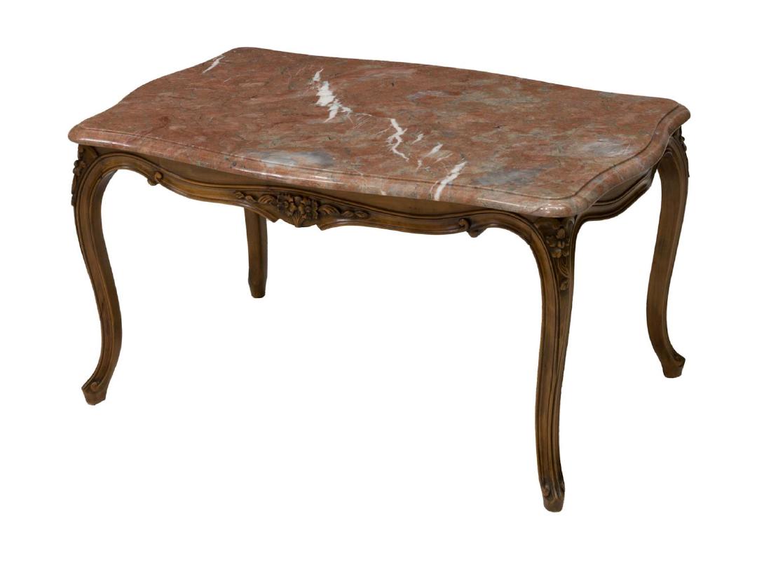 FRENCH LOUIS XV STYLE MARBLE TOP COFFEE TABLE (1 of 2)