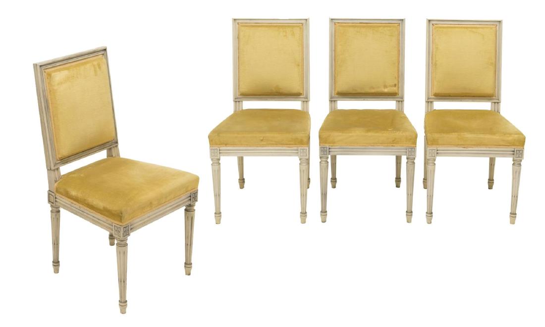 (4) FRENCH LOUIS XVI STYLE PAINTED SIDE CHAIRS (1 of 2)