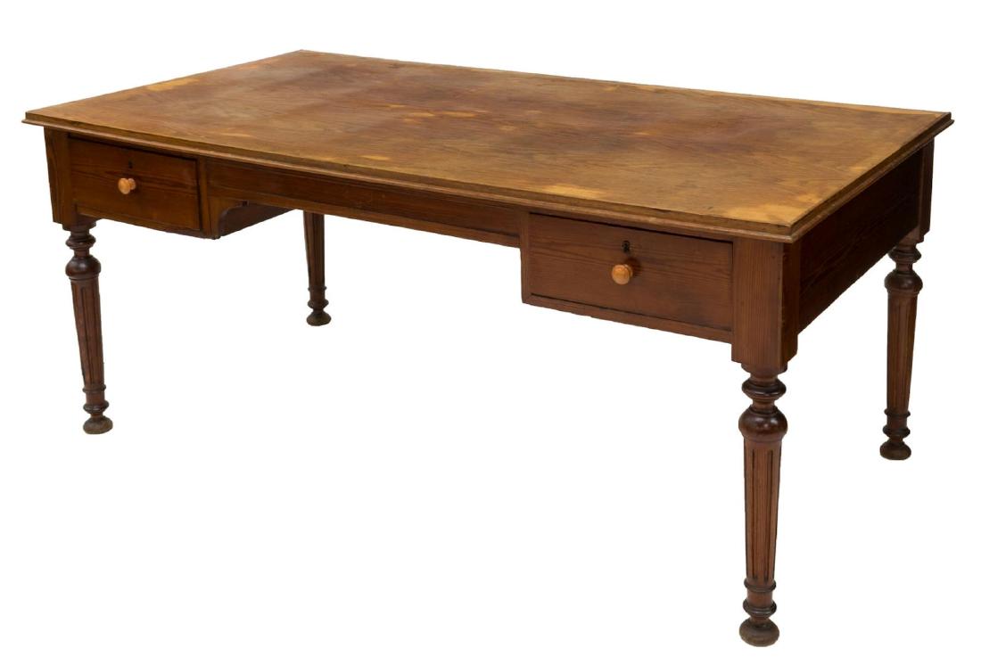 FRENCH LOUIS PHILIPPE PERIOD LONG LEAF PINE DESK (1 of 2)