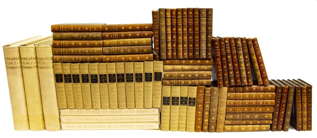(71) FRENCH LEATHER BOUND LIBRARY SHELF BOOKS (1 of 5)