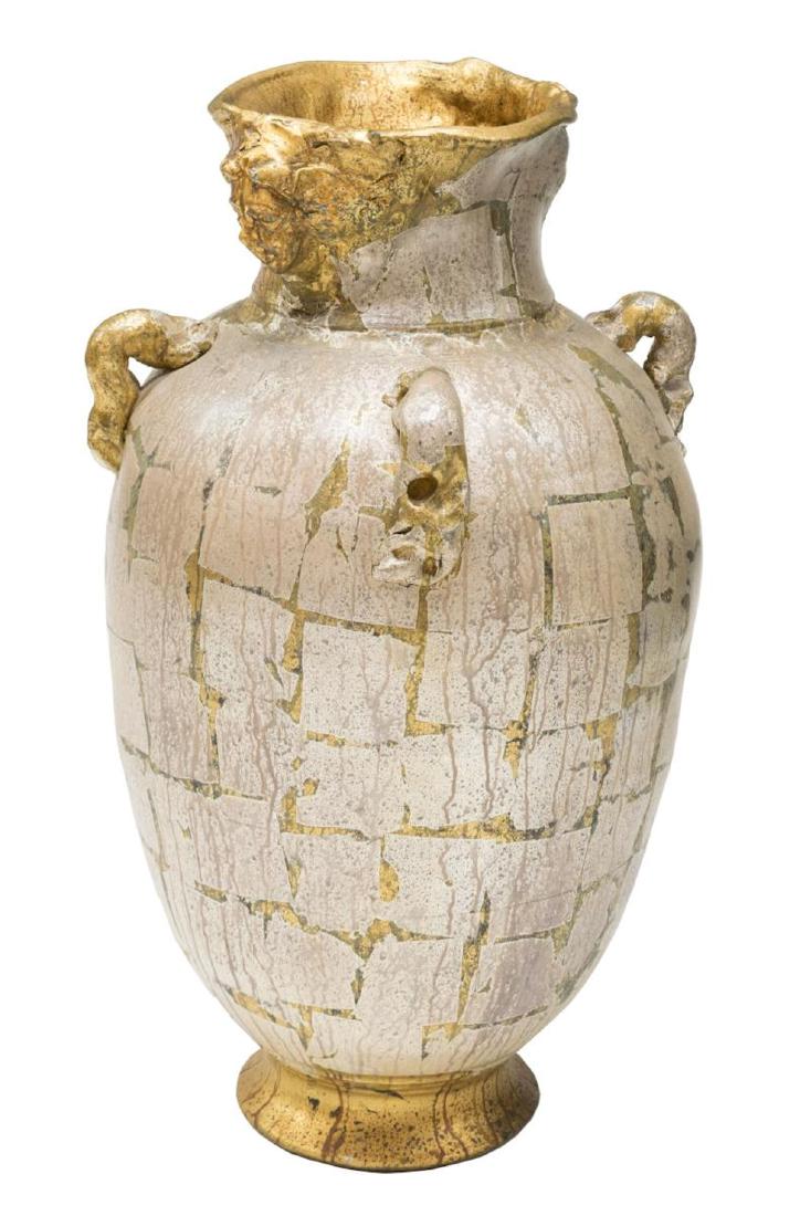 BENJAMIN BURTS, LARGE GOLD & SILVER LEAF URN (1 of 2)