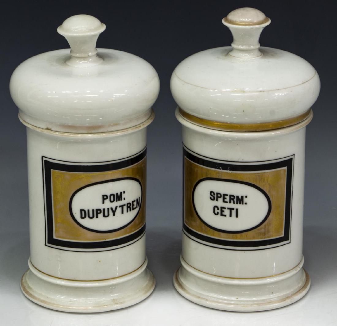 (2) VINTAGE FRENCH CERAMIC APOTHECARY JARS (1 of 3)