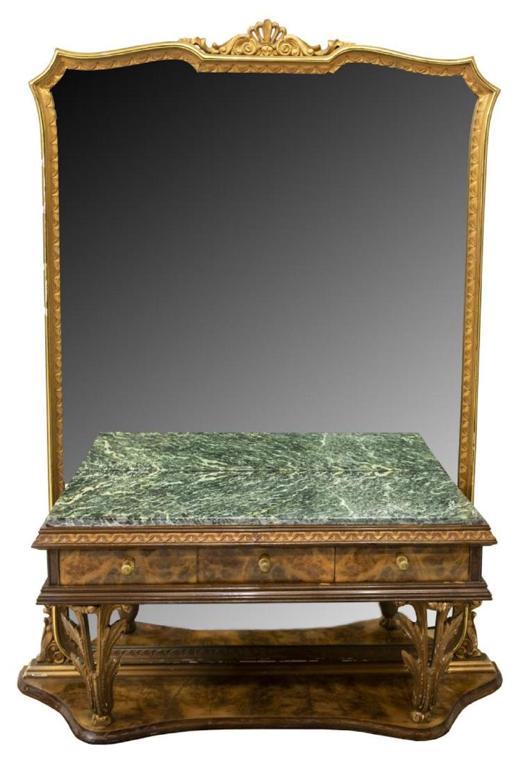 ITALIAN EMPIRE STYLE MIRRORED MARBLE-TOP VANITY (1 of 2)