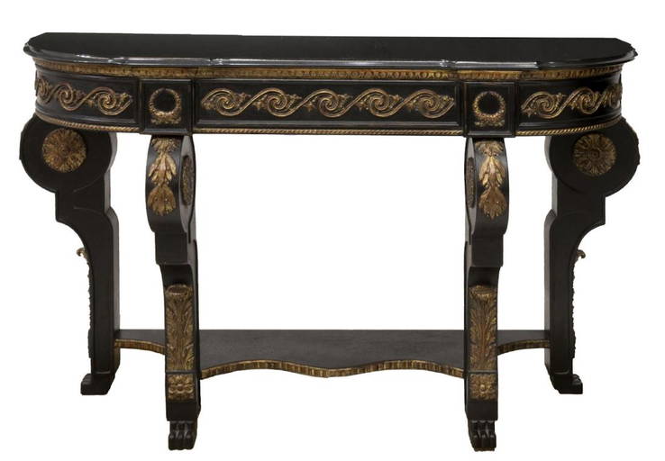 Parcel Gilt Granite Top Console Table