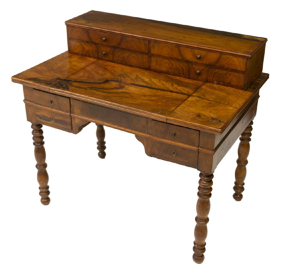 FRENCH LOUIS PHILIPPE WALNUT DESK, 19TH C. (1 of 2)