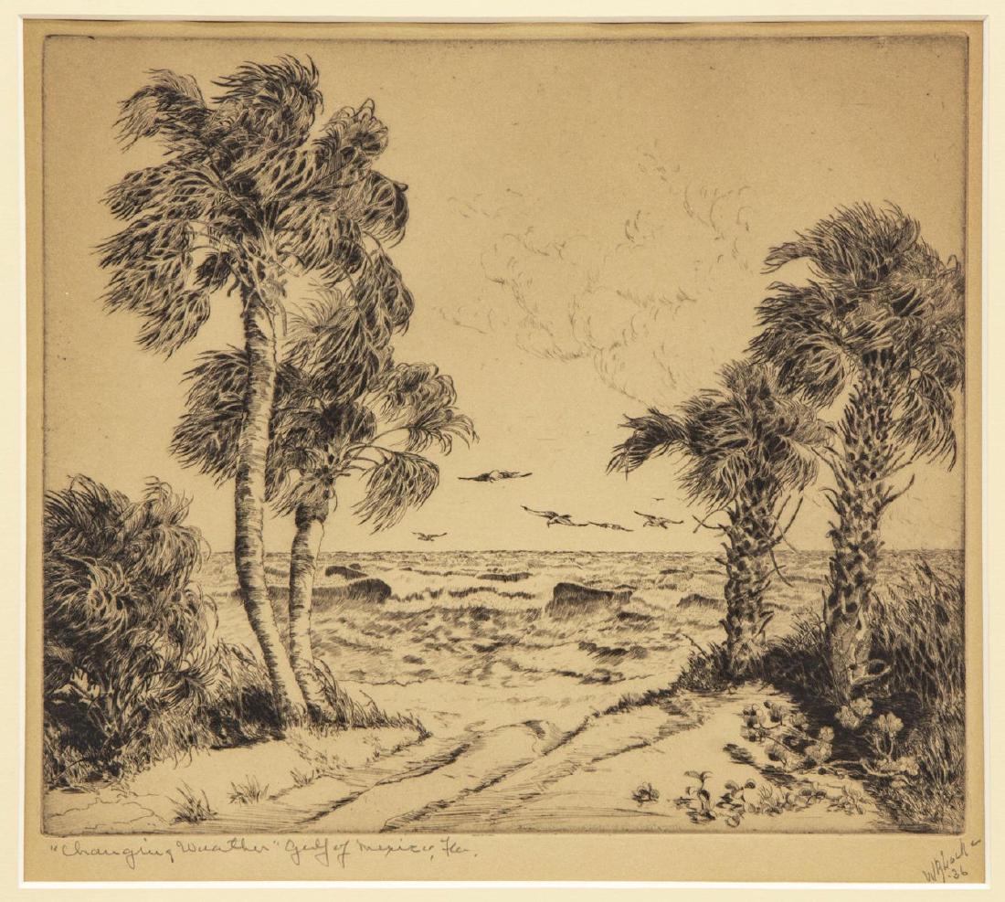WALTER RONALD LOCKE (1883-1949) GULF ETCHING (1 of 4)