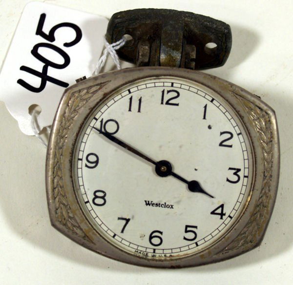 352 EARLY WESTCLOX DASHBOARD MOUNT AUTOMOBILE CLOCK