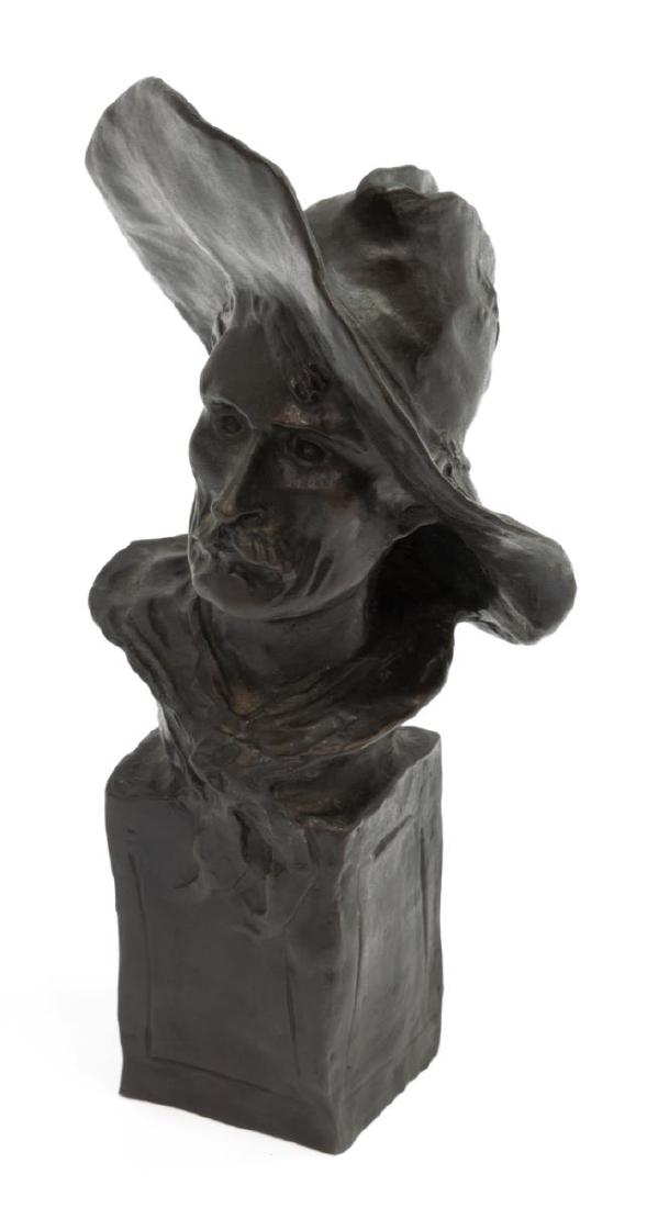 AFTER FREDERIC REMINGTON BRONZE"THE SERGEANT": Bronze sculpture, "The Sergeant" after the 1904 sculpture and signed in the bronze Frederic Remington (1861-1909), a later casting, bronze: 10"h, 5.75"w, 3.5"d, 6lbs Start Price: $150.00