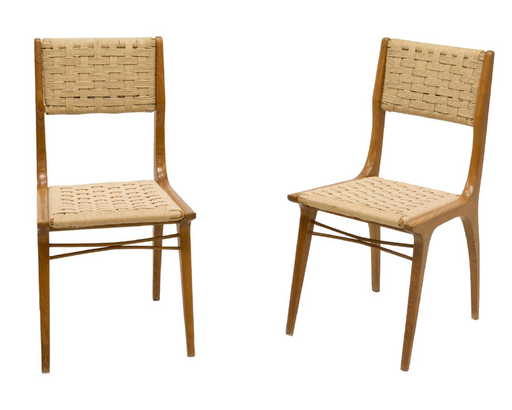 Pair Italian Mid Century Modern Side Chairs Pair Italian Mid Century Modern Side Chairs