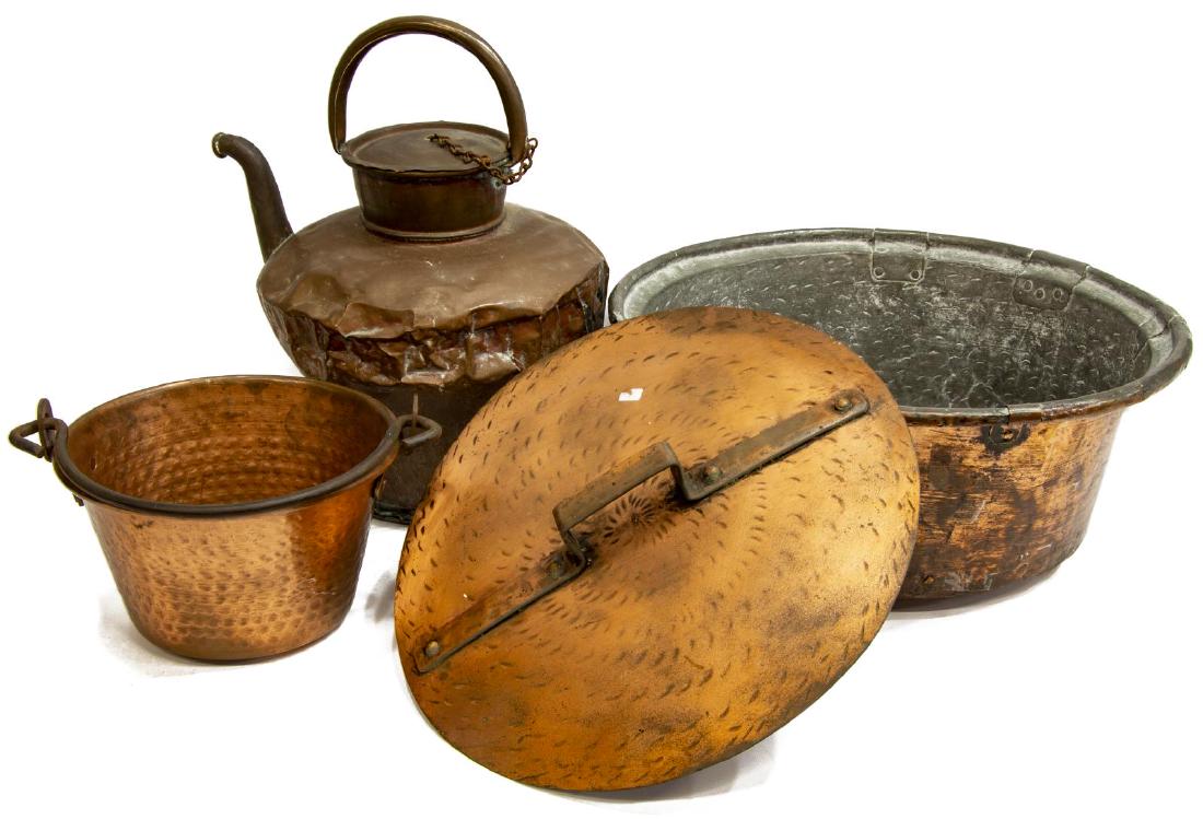 (4) COLLECTION ANTIQUE COPPERWARE (1 of 3)