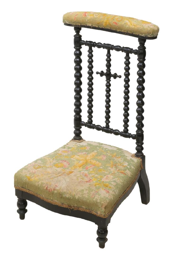 SPANISH RELIGIOUS CARVED PRAYER KNEELER CHAIR (1 of 2)