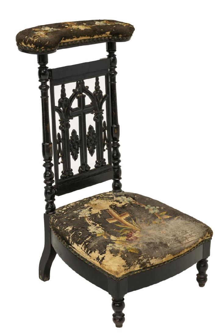 CONTINENTAL RELIGOUS EBONIZED PRAYER CHAIR KNEELER (1 of 2)