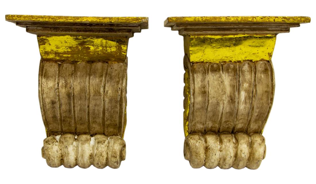 (2) ARCHITECTURAL PARCEL GILT CORBEL WALL BRACKET (1 of 2)