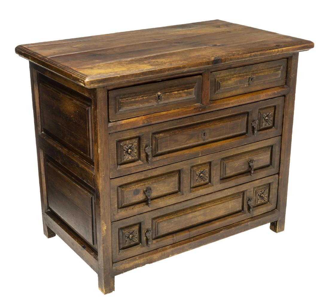 SPANISH FIVE-DRAWER CHEST OF DRAWERS (1 of 3)