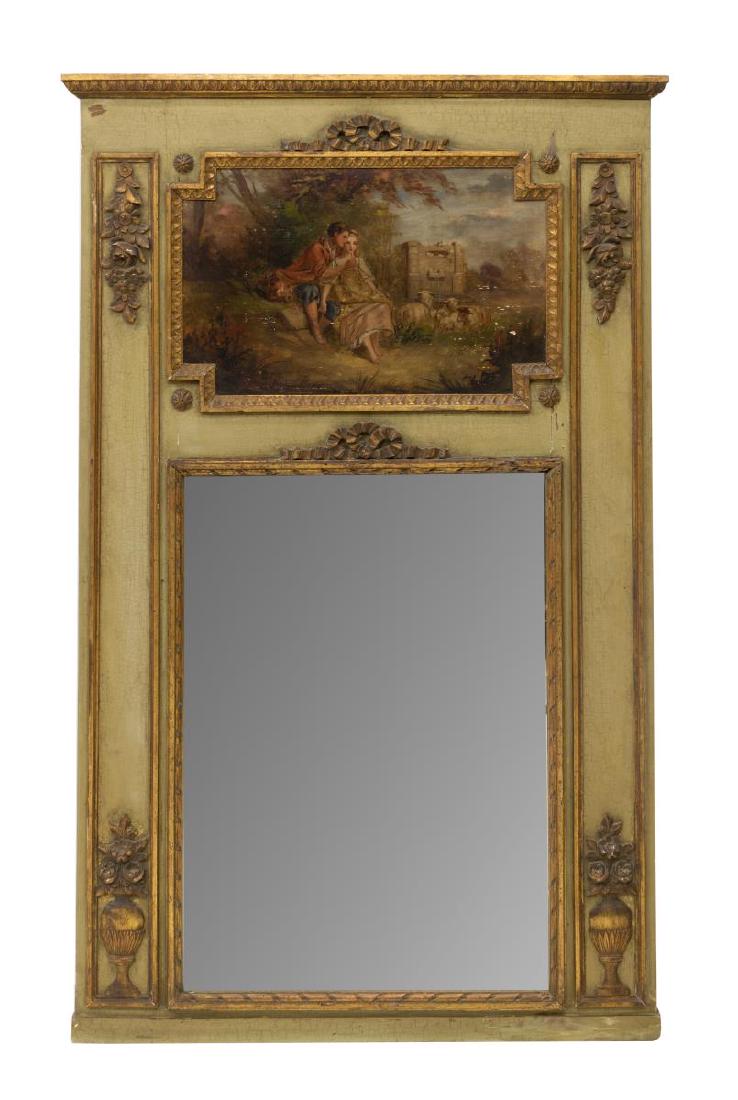 FRENCH PARCEL GILT PAINTED TRUMEAU WALL (1 of 4)