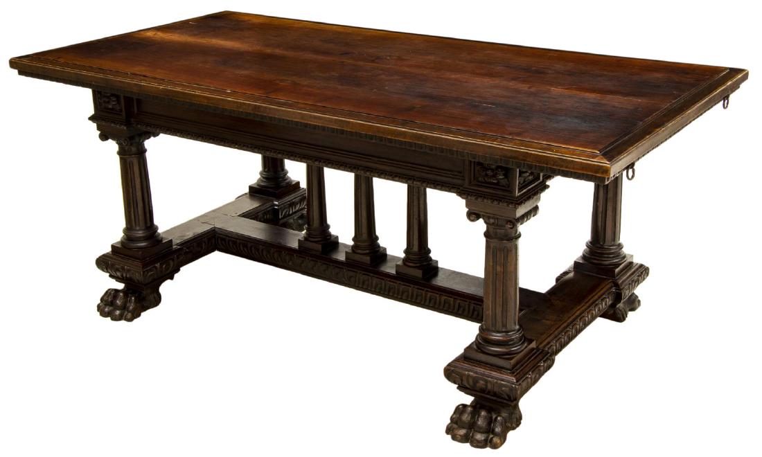 ITALIAN RENAISSANCE REVIVAL WALNUT DINING TABLE (1 of 2)