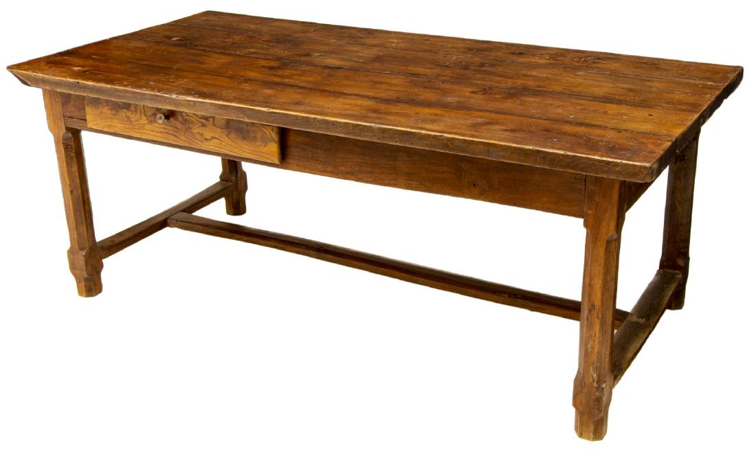 FRENCH OAK PLANK TOP FARMHOUSE TABLE (1 of 3)