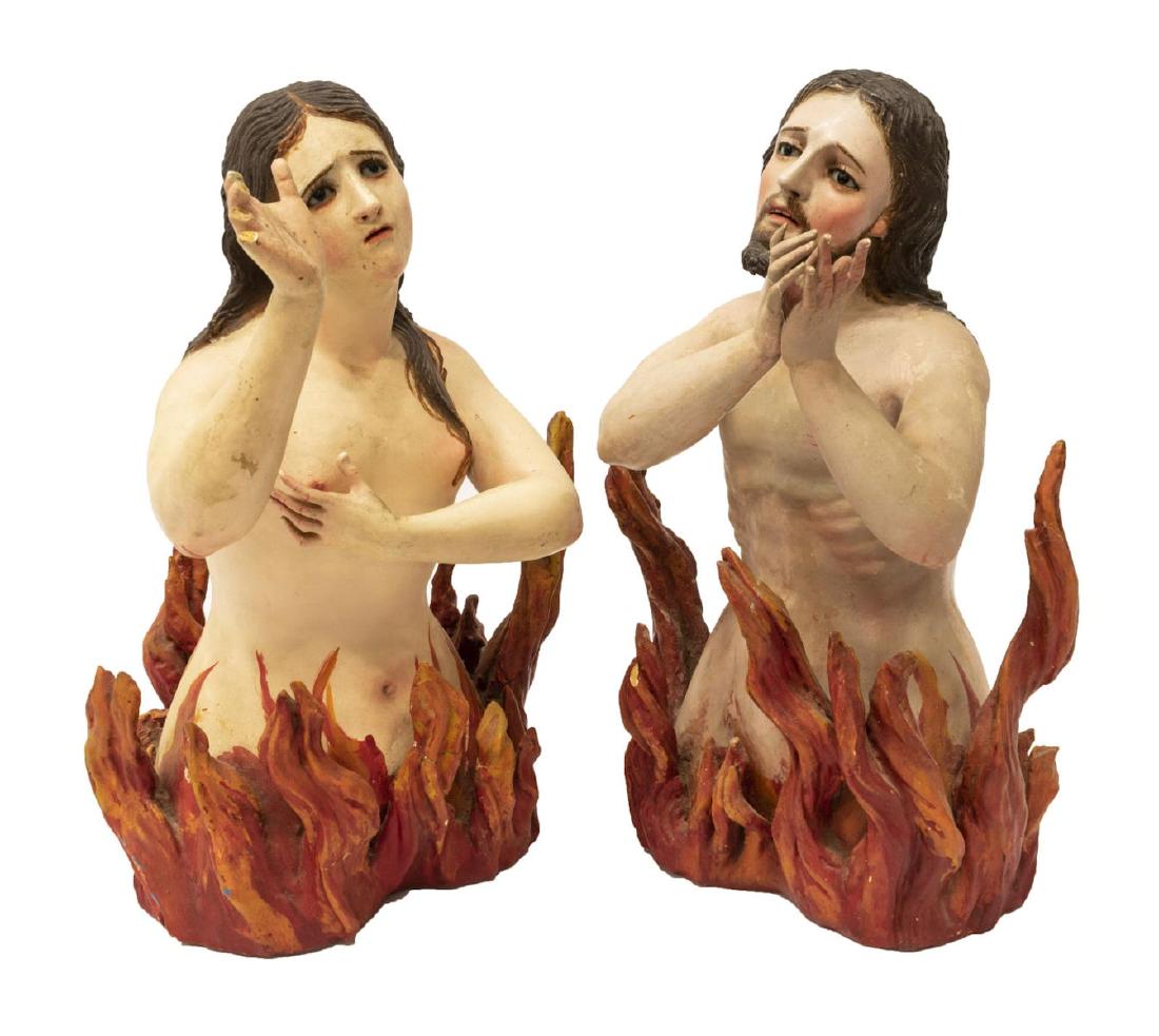 (2) SPANISH COLONIAL ANIMA SOLA RELIGIOUS SANTOS (1 of 5)