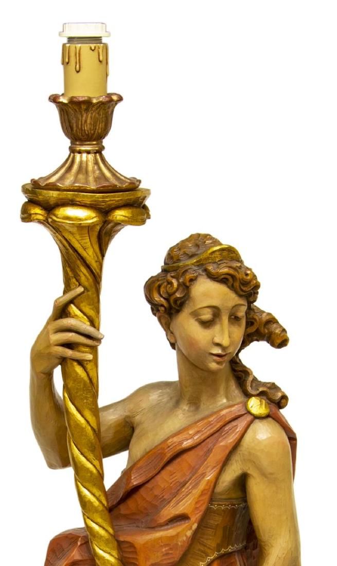 LARGE CLASSICAL BEAUTY CARVED GILDED FLOOR LAMP (1 of 5)