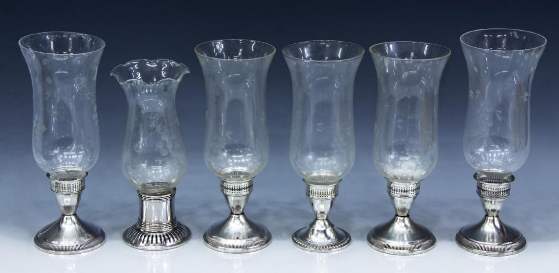 (6) AMERICAN WEIGHTED STERLING HURRICANE LAMPS (1 of 3)