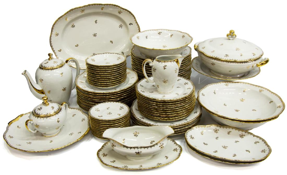 (85) FRENCH PARCEL GILT PORCELAIN DINNER SERVICE (1 of 2)