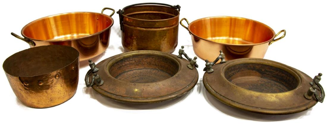 (6) FRENCH ANTIQUE & VINTAGE COPPER POTS (1 of 3)