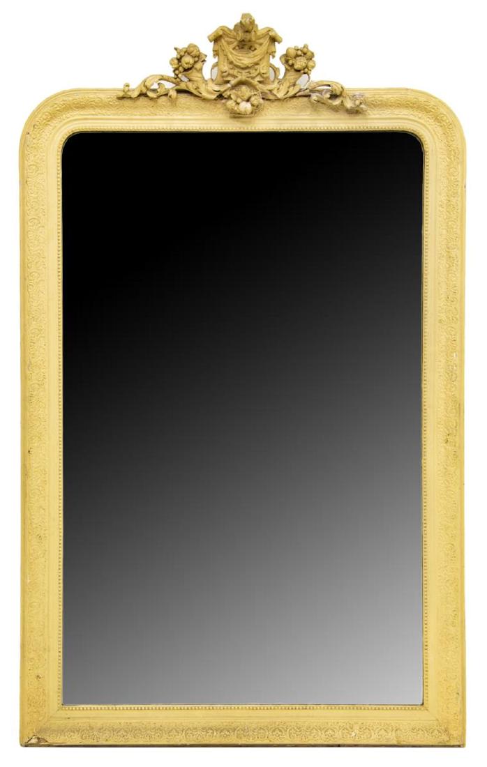 LARGE FRENCH COMPOSITE FRAME WALL MIRROR (1 of 3)