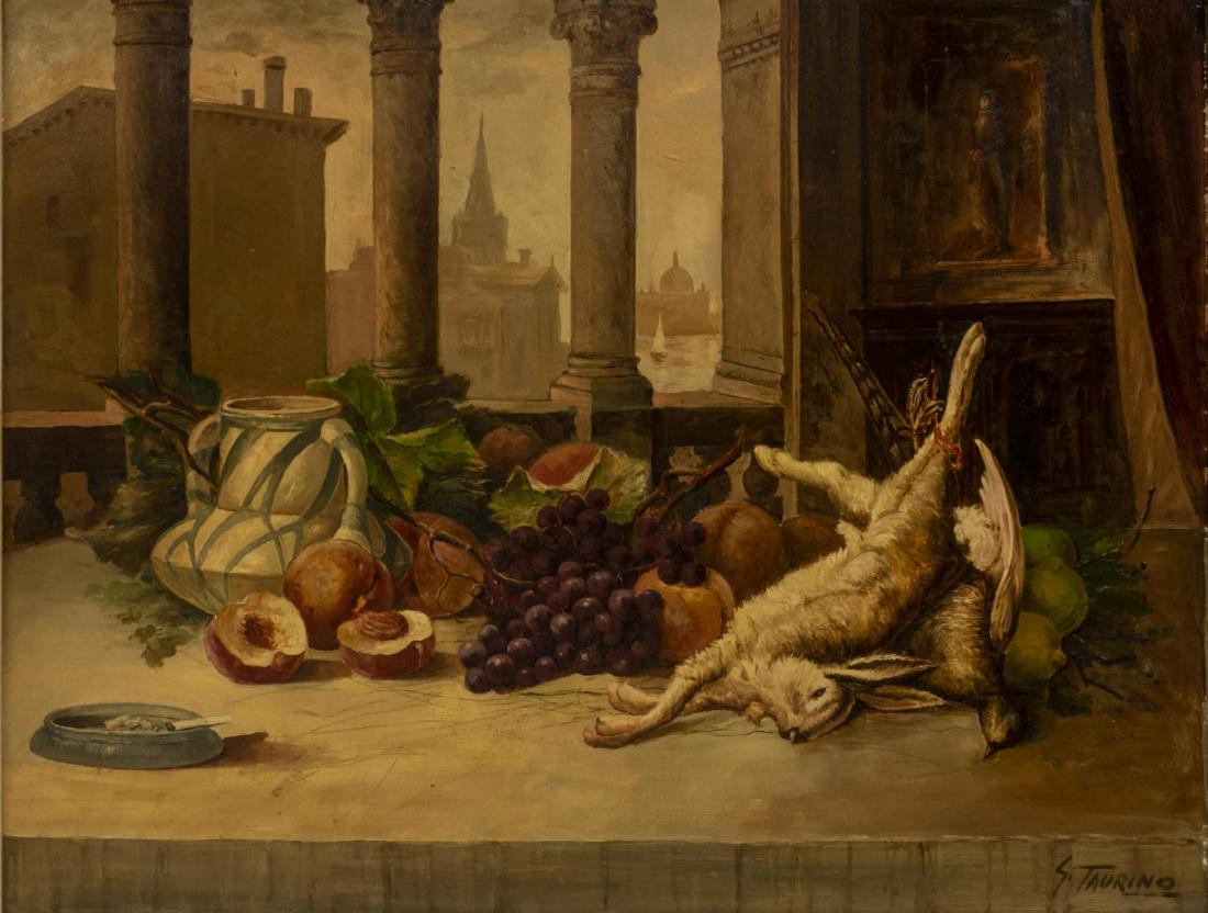 FRAMED STILL LIFE OIL PAINTING, SIGNED S. TAURINO (1 of 4)