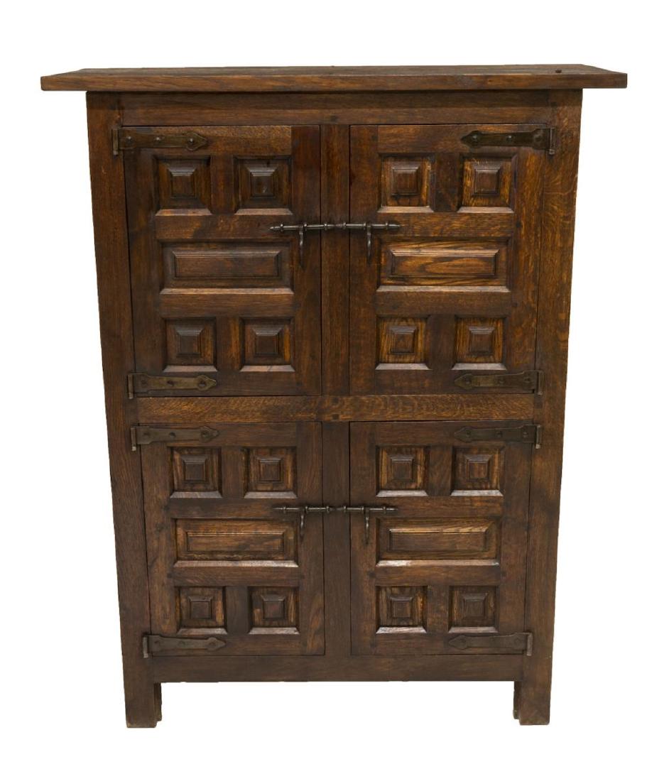 RUSTIC SPANISH BAROQUE STYLE PANELED CABINET (1 of 4)