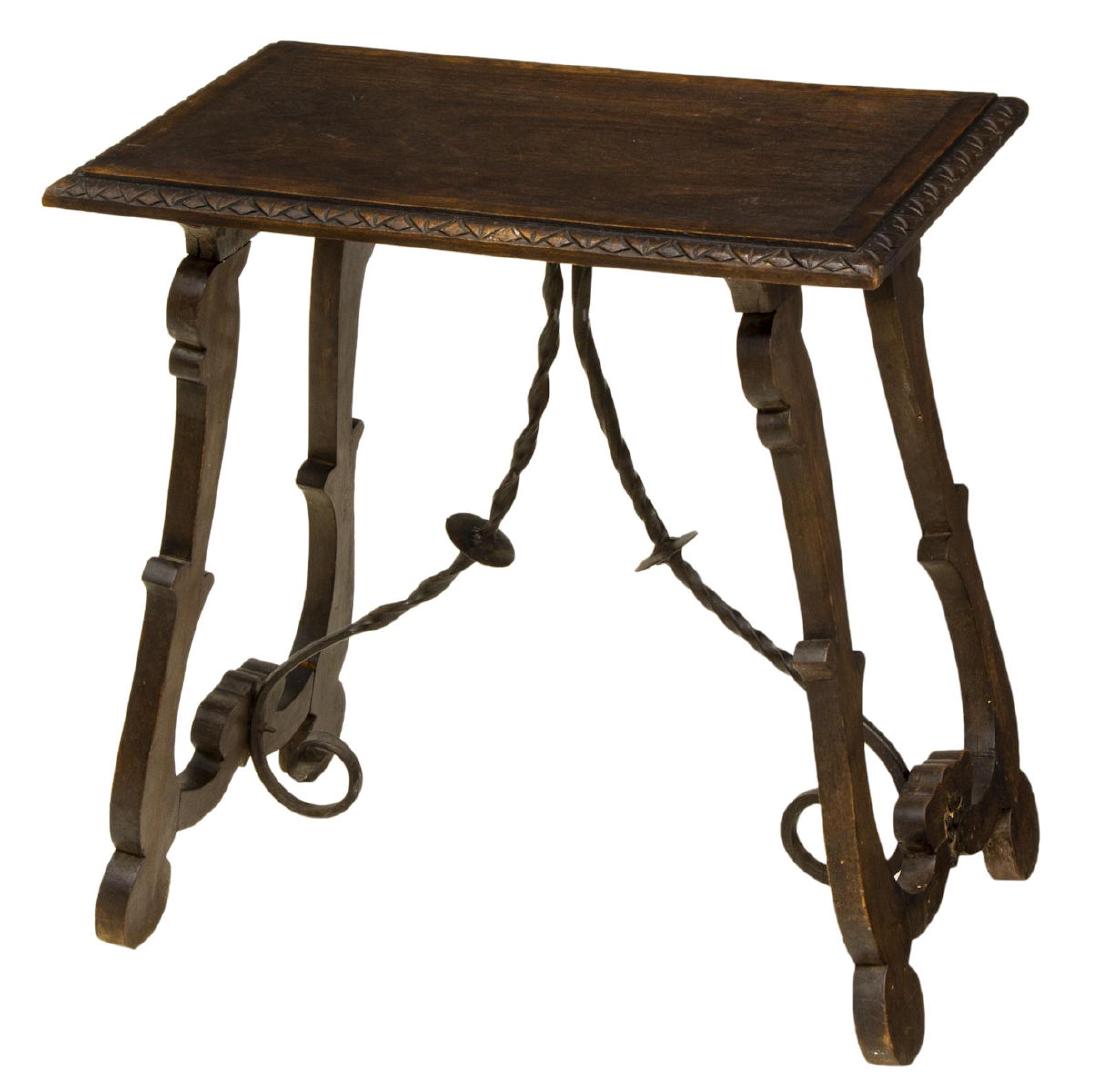 SPANISH BAROQUE STYLE OAK SIDE TABLE (1 of 2)